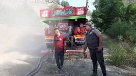 ORMAN YANGININDA KÖYLÜLERİN ERKEN MÜDAHALESİ...