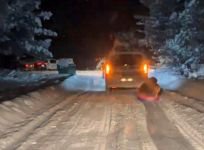 BOLU'DA TEHLİKELİ ANLAR KAMERADA