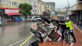 KENT MERKEZİNDE TRAKTÖR KAZASI: 1 ÖLÜ, 1 YARALI