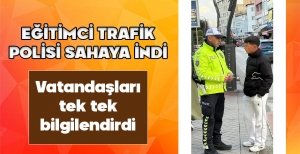 BOLU'DA EĞİTİMCİ TRAFİK POLİSİ SAHAYA İNDİ... VATANDAŞLARI TEK TEK BİLGİLENDİRDİ