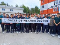 BOLU'DA LİSE ÖĞRENCİLERİNDEN FİLİSTİN'E DESTEK
