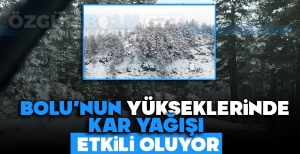 BOLU'NUN YÜKSEKLERİNDE KAR YAĞIŞI ETKİLİ OLUYOR
