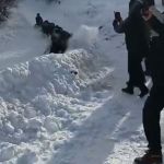 BU DA ZİNCİRLEME ŞAMBREL KAZASI... VİRAJI ALAMADILAR ÇUKURA UÇTULAR...