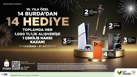 14 BURDA, 10. YILINI 14 BÜYÜK HEDİYEYLE KUTLUYOR