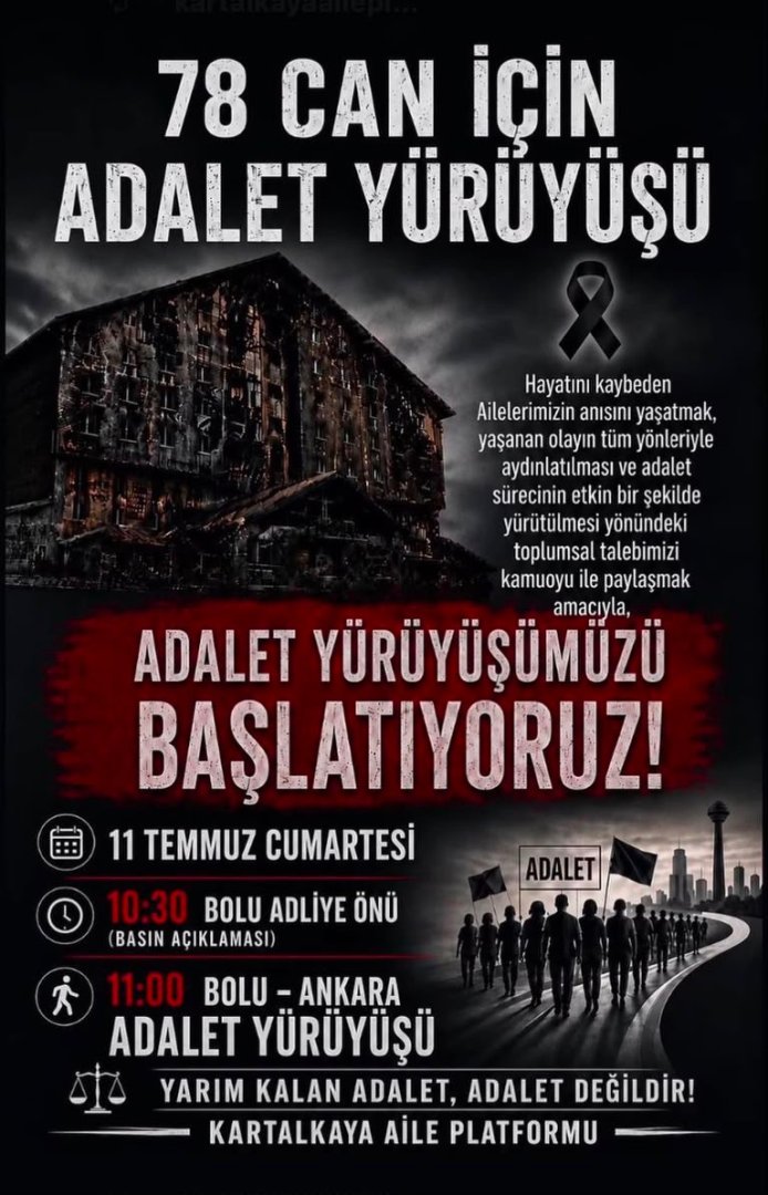 78 CAN İÇİN ADALET YÜRÜYÜŞÜ BAŞLIYOR! AİLELER BOLU'DAN ANKARA'YA YÜRÜYECEK