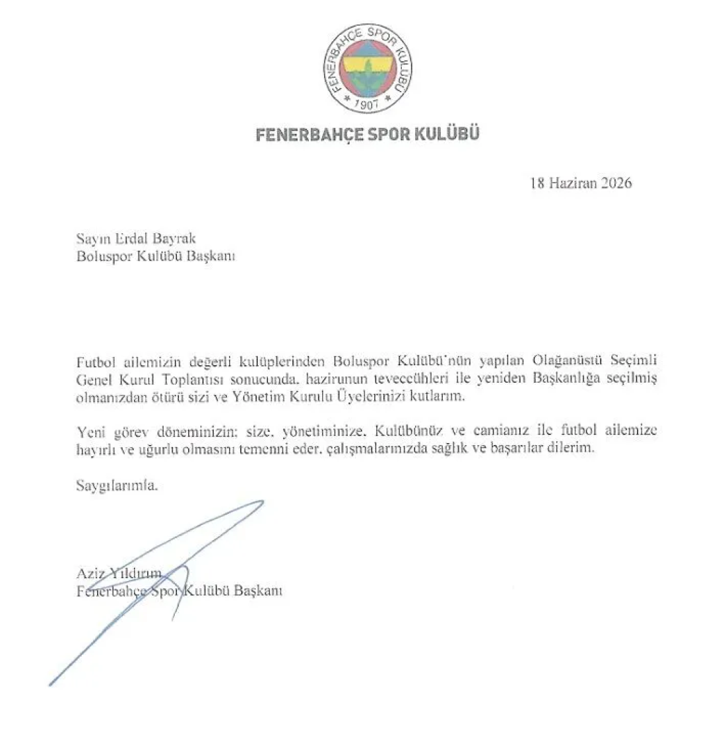 AZİZ YILDIRIM'DAN ERDAL BAYRAK'A ÖZEL TEBRİK MESAJI!