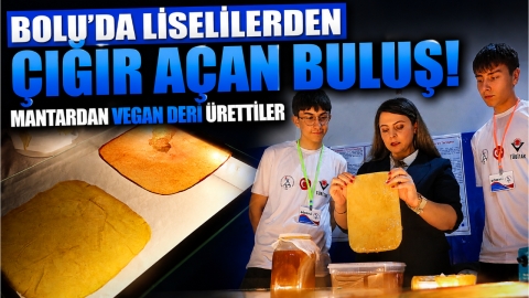 BOLU'DA LİSELİLERDEN ÇIĞIR AÇAN BULUŞ! MANTARDAN VEGAN DERİ ÜRETTİLER