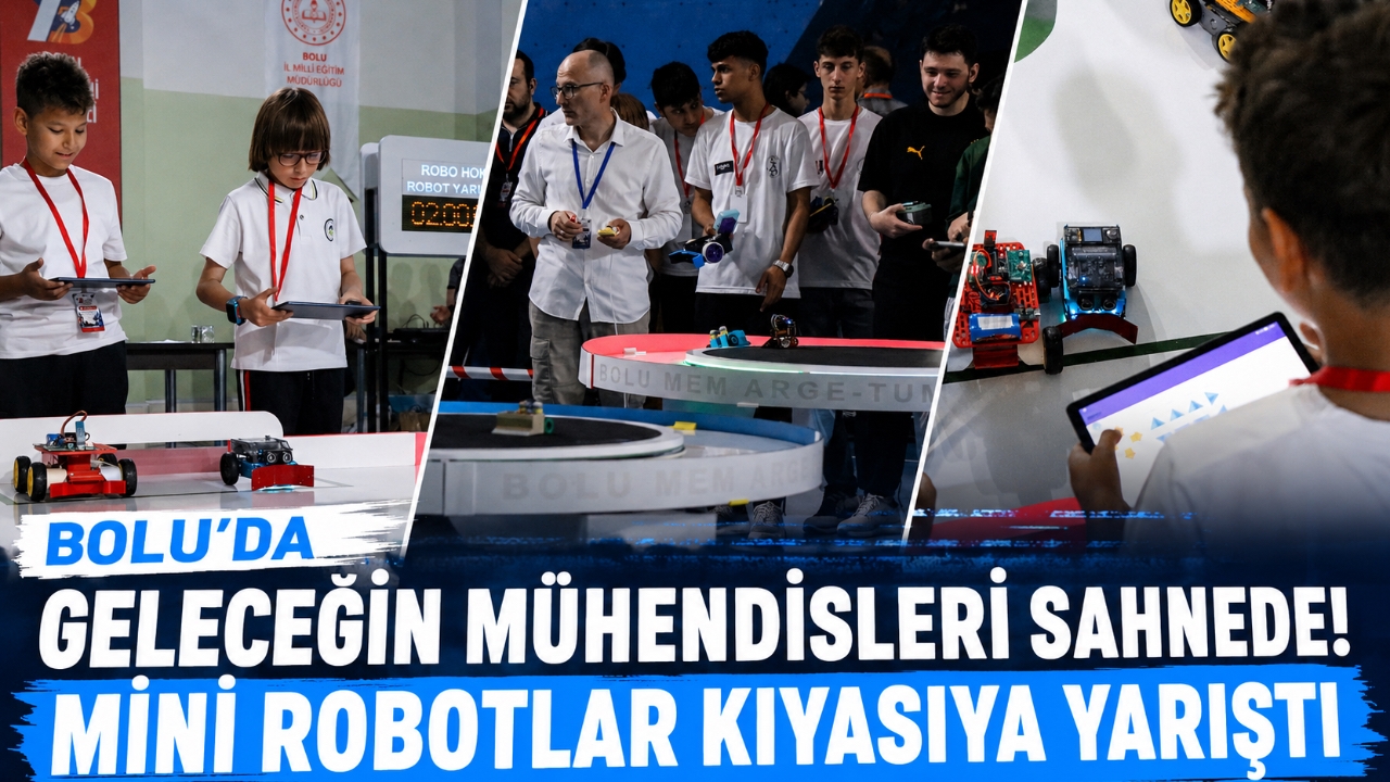 BOLU'DA GELECEĞİN MÜHENDİSLERİ SAHNEDE! MİNİ ROBOTLAR KIYASIYA YARIŞTI