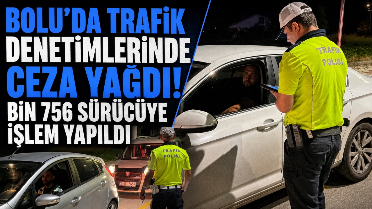 BOLU'DA TRAFİK DENETİMLERİNDE CEZA YAĞDI! BİN 756 SÜRÜCÜYE İŞLEM YAPILDI