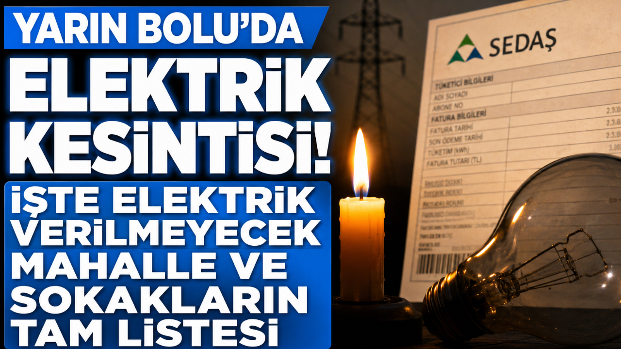YARIN BOLU’DA ELEKTRİK KESİNTİSİ! İŞTE ELEKTRİK VERİLMEYECEK MAHALLE VE SOKAKLARIN TAM LİSTESİ