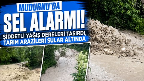 MUDURNU'DA SEL ALARMI! ŞİDDETLİ YAĞIŞ DERELERİ TAŞIRDI, TARIM ARAZİLERİ SULAR ALTINDA