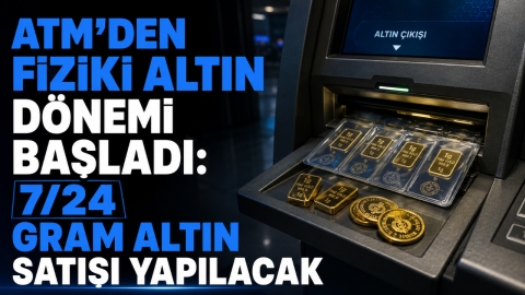 ATM'DEN FİZİKİ ALTIN DÖNEMİ BAŞLADI: 7/24 GRAM ALTIN SATIŞI YAPILACAK