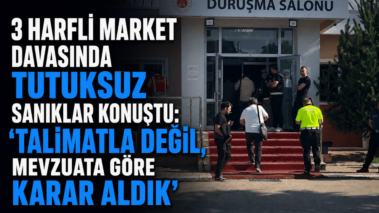3 HARFLİ MARKET DAVASINDA TUTUKSUZ SANIKLAR KONUŞTU: “TALİMATLA DEĞİL, MEVZUATA GÖRE KARAR ALDIK”