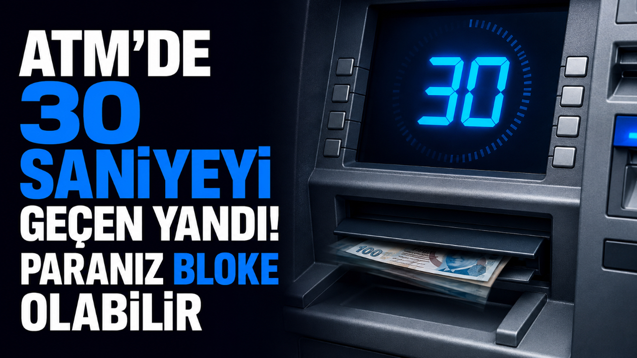 ATM’DE 30 SANİYEYİ GEÇEN YANDI! PARANIZ BLOKE OLABİLİR