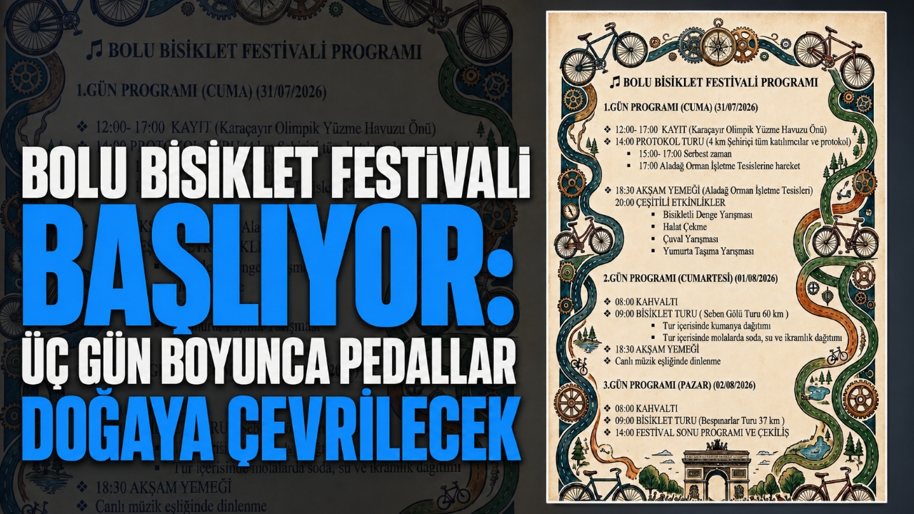 BOLU BİSİKLET FESTİVALİ BAŞLIYOR: ÜÇ GÜN BOYUNCA PEDALLAR DOĞAYA ÇEVRİLECEK