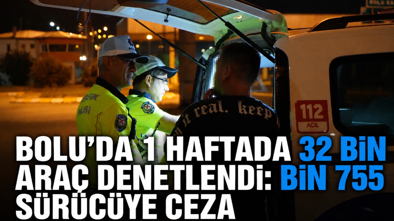 BOLU'DA 1 HAFTADA 32 BİN ARAÇ DENETLENDİ: BİN 755 SÜRÜCÜYE CEZA