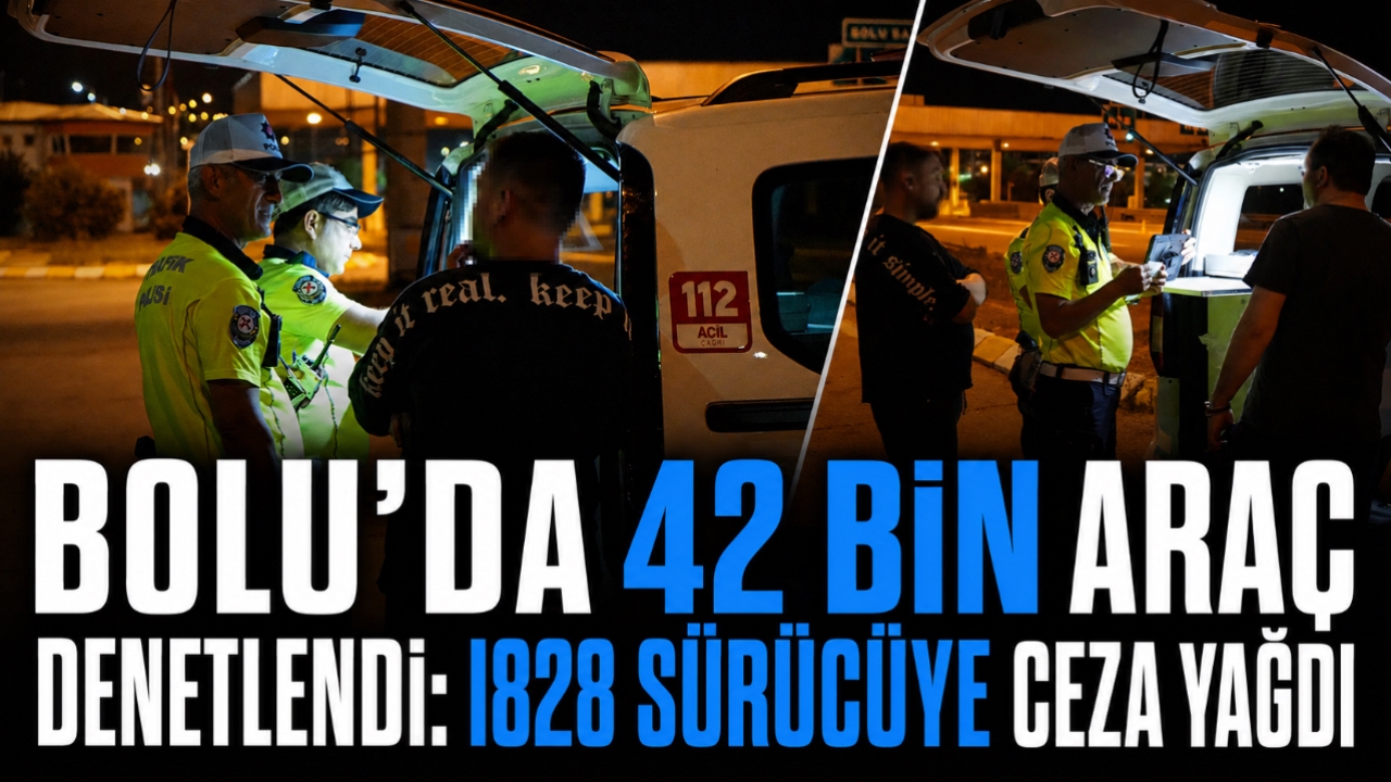 BOLU'DA 42 BİN ARAÇ DENETLENDİ: 1828 SÜRÜCÜYE CEZA YAĞDI