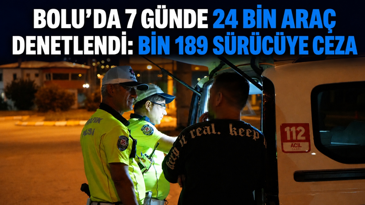 BOLU'DA 7 GÜNDE 24 BİN ARAÇ DENETLENDİ: BİN 189 SÜRÜCÜYE CEZA