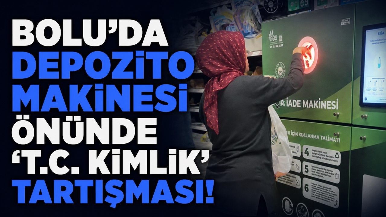 BOLU'DA DEPOZİTO MAKİNESİ ÖNÜNDE “T.C. KİMLİK” TARTIŞMASI!