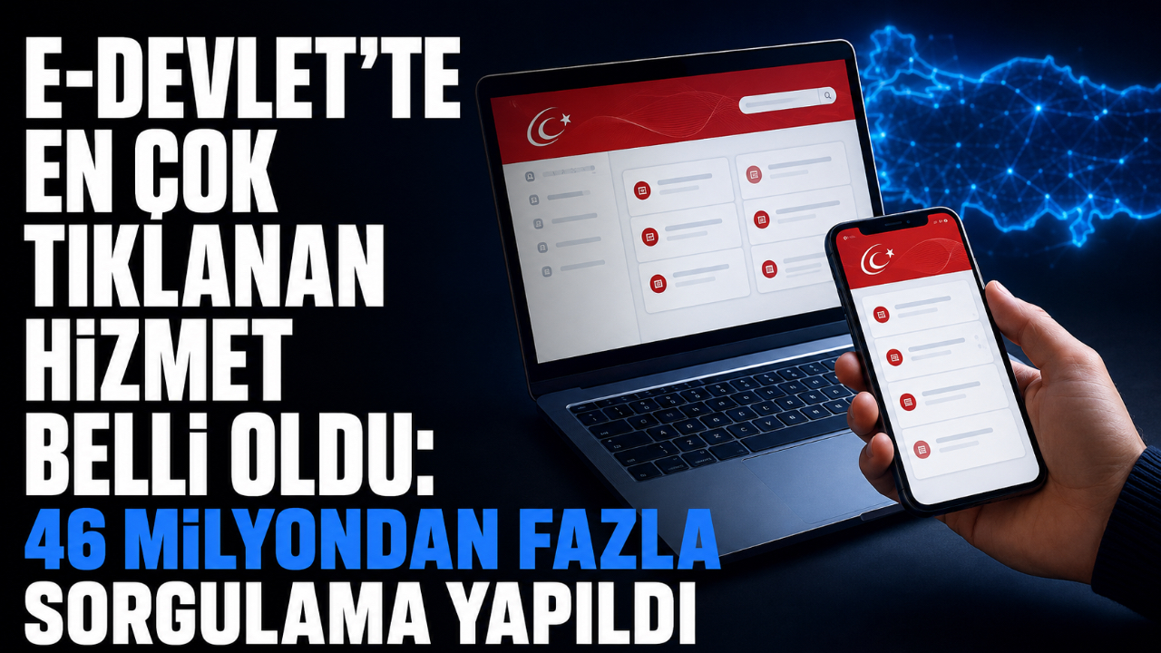 E-DEVLET’TE EN ÇOK TIKLANAN HİZMET BELLİ OLDU: 46 MİLYONDAN FAZLA SORGULAMA YAPILDI