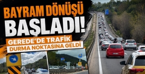 BAYRAM DÖNÜŞÜ BAŞLADI! GEREDE'DE TRAFİK DURMA NOKTASINA GELDİ