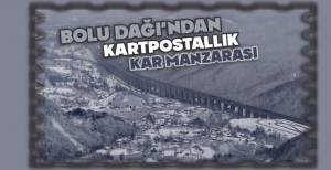 BOLU DAĞI'NDA KARTPOSTALLIK KAR MANZARASI