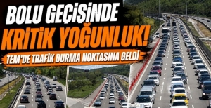 BOLU GEÇİŞİNDE KRİTİK YOĞUNLUK! TEM'DE TRAFİK DURMA NOKTASINA GELDİ 