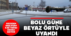 BOLU GÜNE BEYAZ ÖRTÜYLE UYANDI