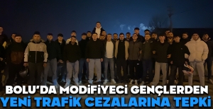 BOLU'DA MODİFİYECİ GENÇLERDEN TRAFİK CEZALARINA TEPKİ...