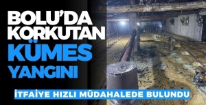 BOLU'DA TAVUK KÜMESİNDE KORKUTAN YANGIN.... İTFAİYE HIZLI MÜDAHALE ETTİ....