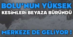 BOLU'NUN YÜKSEK KESİMLERİ BEYAZA BÜRÜNDÜ... MERKEZE DE GELİYOR...