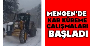 MENGEN'DE KAR KÜREME ÇALIŞMALARI BAŞLADI