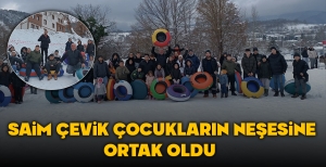 SAİM ÇEVİK ÇOCUKLARIN NEŞESİNE ORTAK OLDU